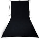 Westcott 9 x 20' Wrinkle-Resistant Cotton Backdrop (Rich Black)