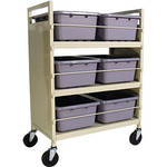 Hamilton Buhl Bin Cart (6 Plastic Bins, Metal Frame)