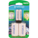 Sanyo eneloop D Spacer Pack with 2 AA Batteries