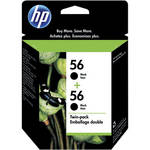 HP / Hewlett Packard 56 Black Ink Cartridge Twin Pack