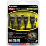 Xtreme Cables High-Speed HDMI Cable With Ethernet - 6' (2-Pack)
