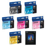 Epson 6 Ink Cartridge Kit for the Epson Stylus Pro 1400 Printer (with 50 8x11" Sheets of Epson Ultra Premium Luster Paper)