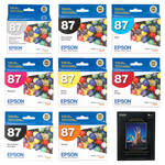 Epson 8 Ink Cartridge Kit for the Epson Stylus Pro 1900 Printer (with 50 8x11" Sheets of Epson Ultra Premium Luster Paper)