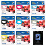 Epson 8 Ink Cartridge Kit for the Epson Stylus Pro 2880 Printer (with Photo Black and 14 8x11" Sheets of Epson Signature Worthy Paper)