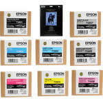 Epson 8 Ink Cartridges and Paper for the Epson Stylus Pro 3880 Large-Format Inkjet Printer (with Vivid Magenta and Vivid Light Magenta)