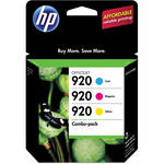 HP / Hewlett Packard HP 920 Combo-Pack Cyan/Magenta/Yellow Ink Cartridges