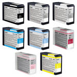 Epson 8 Ink Cartridges for the Epson Stylus Pro 3880 Large-Format Inkjet Printer (with Photo Black)