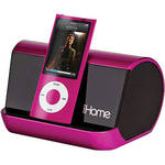 iHome iHM9 Portable Speaker System for iPod / MP3 Player (Pink / Black)