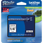 Brother TZe111 1/4" Black Print On Clear Tape (26.2'/8 m)
