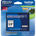 Brother TZe121 3/8" Black Print On Clear Tape (26.2'/8 m)