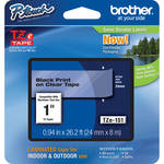 Brother TZe151 1.0" Black Print On Clear Tape (26.2'/8.0 m)