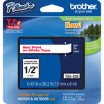 Brother TZe232 1/2" Red Print On White Tape (26.2'/8.0 m)