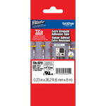 Brother TZeS211 1/4" Black Print On White Tape With Extra-Strength Adhesive (26.2'/8.0 m)