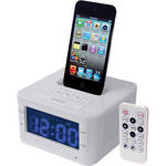 Pyle Pro Radio Alarm Clock Speaker System for iPod (White)