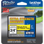 Brother TZeS641 3/4" Black Print On Yellow Tape With Extra-Strength Adhesive (26.2'/8 m)
