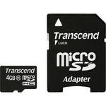 Transcend 4GB microSDHC Memory Card Class 10 With microSD Adapter
