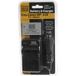 Power2000 Battery & Charger - Fits Canon BP-110 Battery