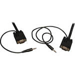 Tripp Lite SVGA/VGA Monitor + Audio Cable with Coax (HD15 M/M, 3.5mm M/M) - 10'