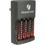 Pearstone NM-4H23 4 AA NiMH Batteries (2300mAh) with 4 Hour Charger (110-240V)