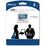 PNY Technologies Micro Sleek Attache 4GB USB Flash Drive (Blue)