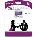 PNY Technologies Micro Sleek Attache 8GB USB Flash Drive (Purple)