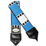 Mod Turquoise Dot Stripe Camera Strap Turquoise and White Striped Pattern