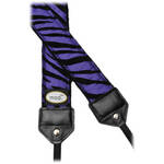 Mod Purple & Black Zebra Camera Strap Black Velvet Zebra Pattern