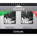 Lexmark 18C2230KIT #36XL Twin Pack Black High Yield Ink Cartridges