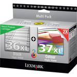 Lexmark 18C2249KIT #36XL & #37XL BIack and Color High Yield Ink Cartridges