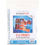 ClearFile Archival-Plus Print Page, Holds Eight 4 x 5" Prints - 25 Pack