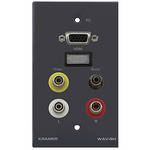 Kramer WAV-6H Passive Wall Plate With 15-pin HD, HDMI, 3.5mm & RCA Connectors