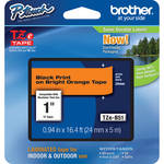 Brother TZeB51 1.0" Black Print On Fluorescent Orange Laminated Tape (16.4'/5.0 m)