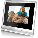 Coby DP356 3.5" Digital Photo Album with Alarm Clock (White)