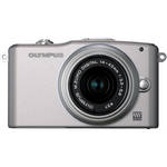 Olympus E-PM1 Mirrorless Micro Four Thirds Digital Camera with 14-42mm II Lens (Silver)
