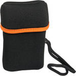 Olympus Neoprene Compact Camera Case with Wrist Strap - Black (Orange Trim)