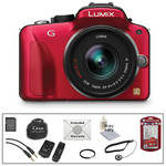 Panasonic Lumix DMC-G3 Digital Camera w/14-42mm Lens & Basic Accessory Kit (Red)