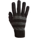 Freehands Women's Stripe Wool Knit Gloves (Charcoal)