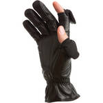 Freehands Men's Leather Gloves (Medium, Black)