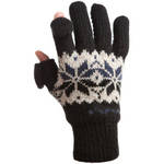 Freehands Men's Rag-Wool Gloves (Small/Medium, Black)