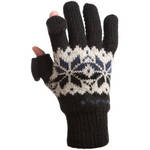Freehands Women's Rag-Wool Gloves (Small/Medium, Black)