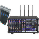 VocoPro PA-PRO 900-2 900W Professional PA Mixer (4 Wireless UHF Modules)