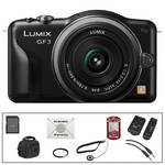 Panasonic Lumix DMC-GF3 Digital Camera w/14mm Lens & Basic Accessory Kit (Black)