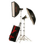 Photogenic AKC640RK 645W/s Mobile Studio 2 Light Soft Box Kit with Radio