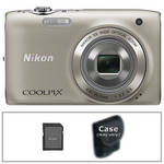 Nikon [Refurbished] Coolpix S3100 Digital Camera with Accessory Kit (Silver)