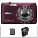 Nikon [Refurbished] Coolpix S4100 Digital Camera with Basic Accessory Kit (Plum)