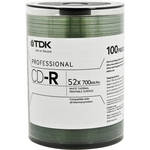 TDK Professional CD-R White Thermal Printable Surface (Spindle Pack of 100)