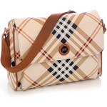 Jill-E Designs Laptop Messenger (Tan/Plaid)