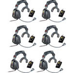 Eartec 6-User Simultalk 24G Communication System with Ultra Single Headsets