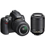 Nikon [Refurbished] D5000 Digital SLR Camera with 18-55mm VR & 55-200mm VR Deluxe Kit