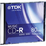 TDK Music CD-R Recordable Disc (80 Minutes) With Jewel Case